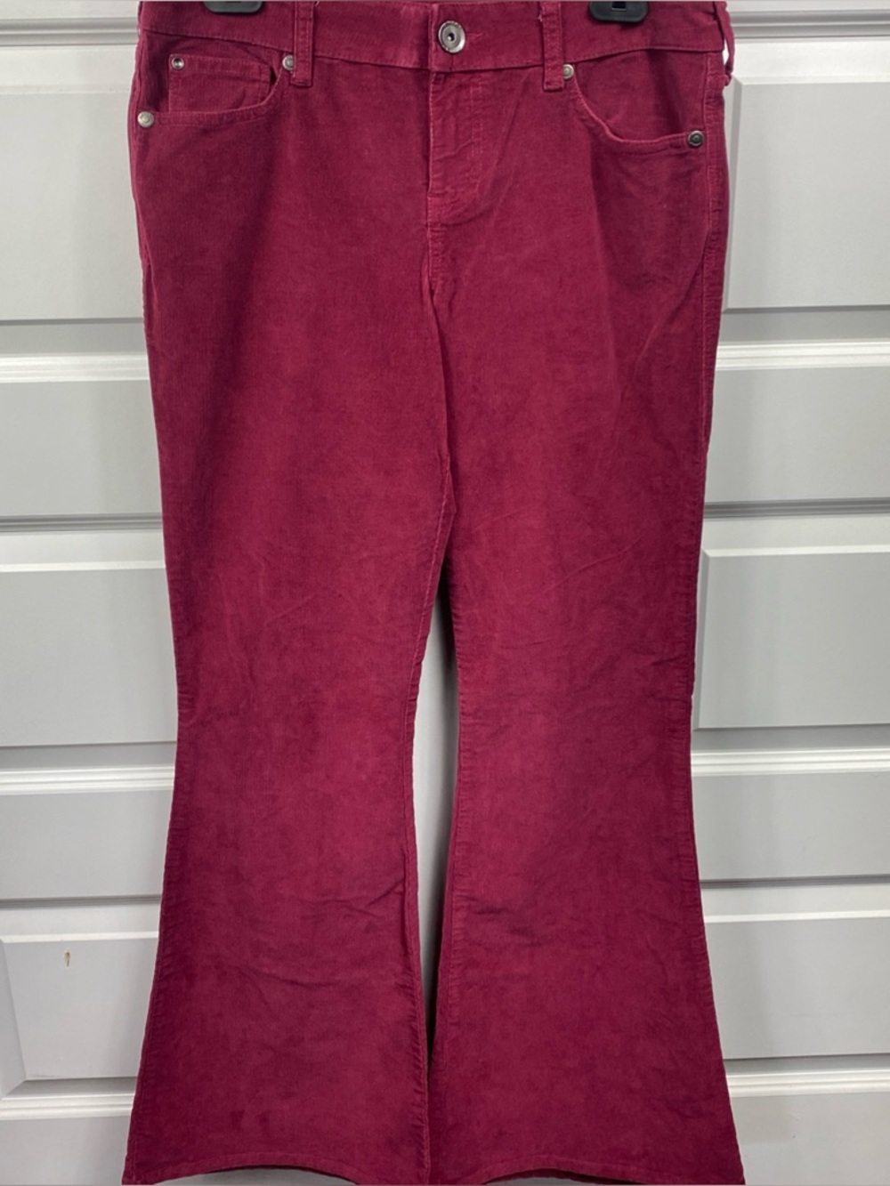Ariat Flare Corduroy Jeans Women’s Size 29R  Stretch Denim Western Maroon Wine
